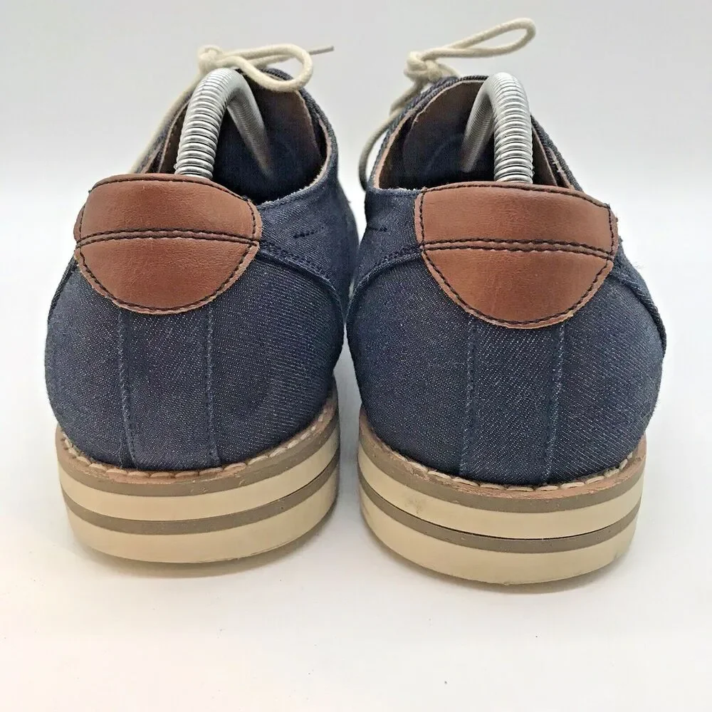 Sonoma Warren Navy Textile Shoes Men's 11M Cushioned Ortholite Lace Up Low Derby